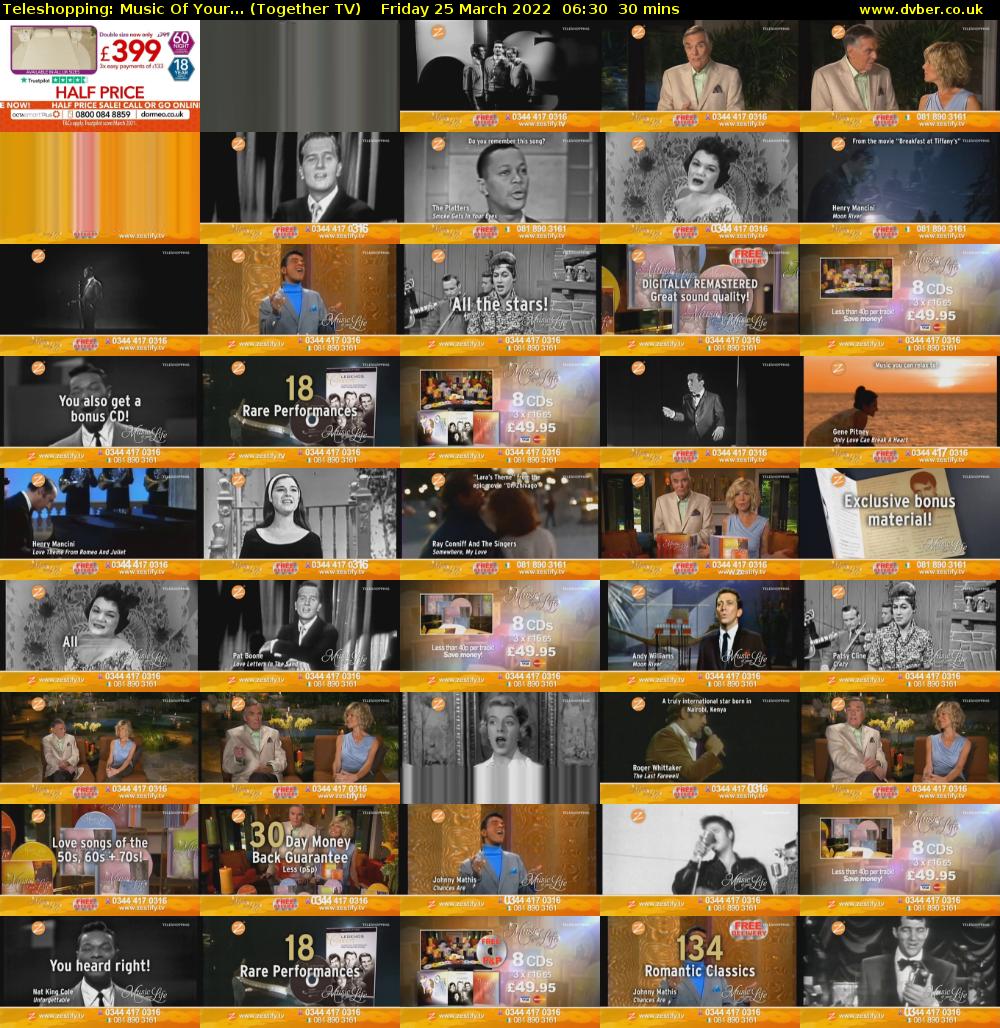 Teleshopping: Music Of Your... (Together TV) Friday 25 March 2022 06:30 - 07:00