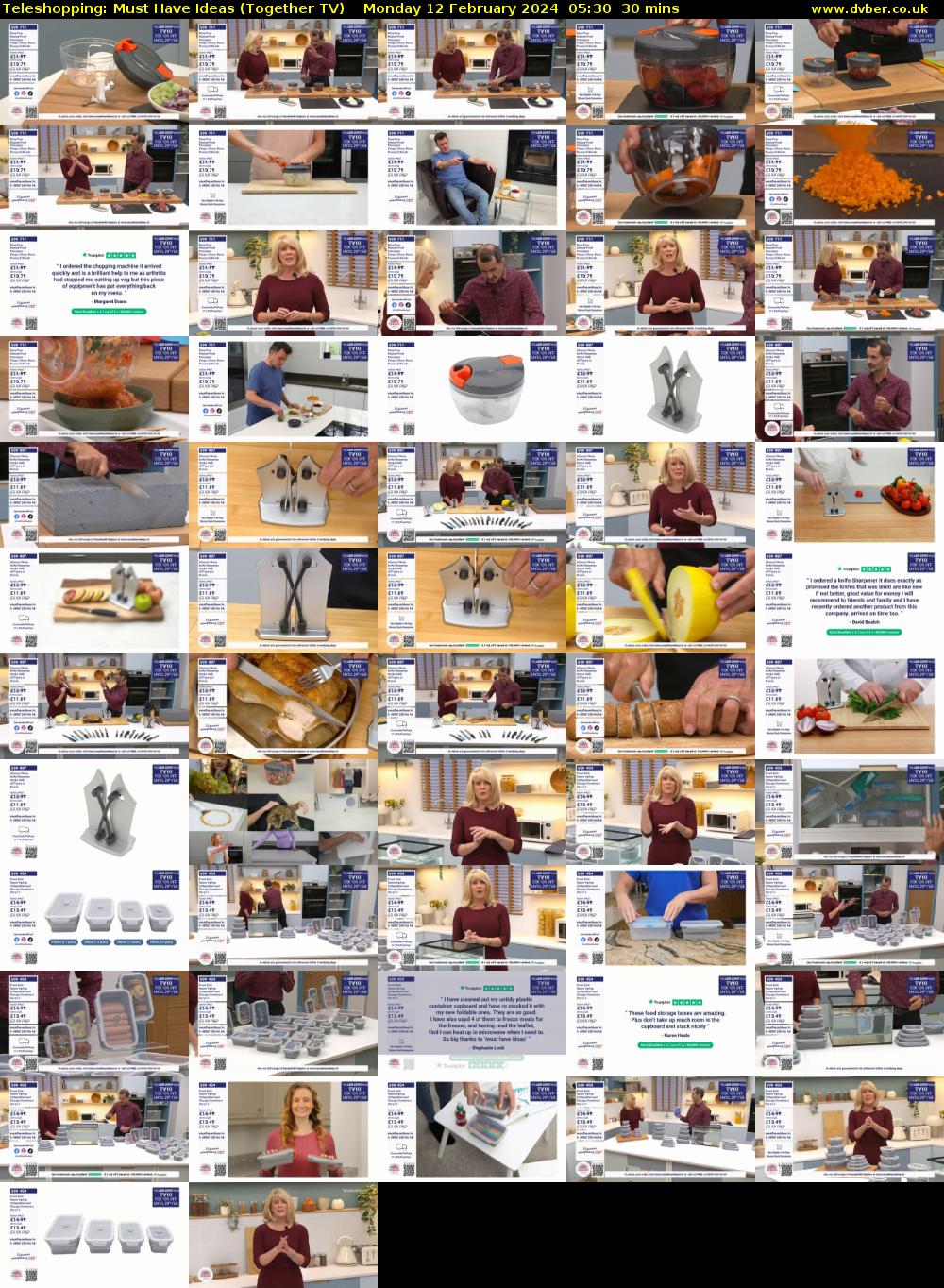 Teleshopping: Must Have Ideas (Together TV) Monday 12 February 2024 05:30 - 06:00