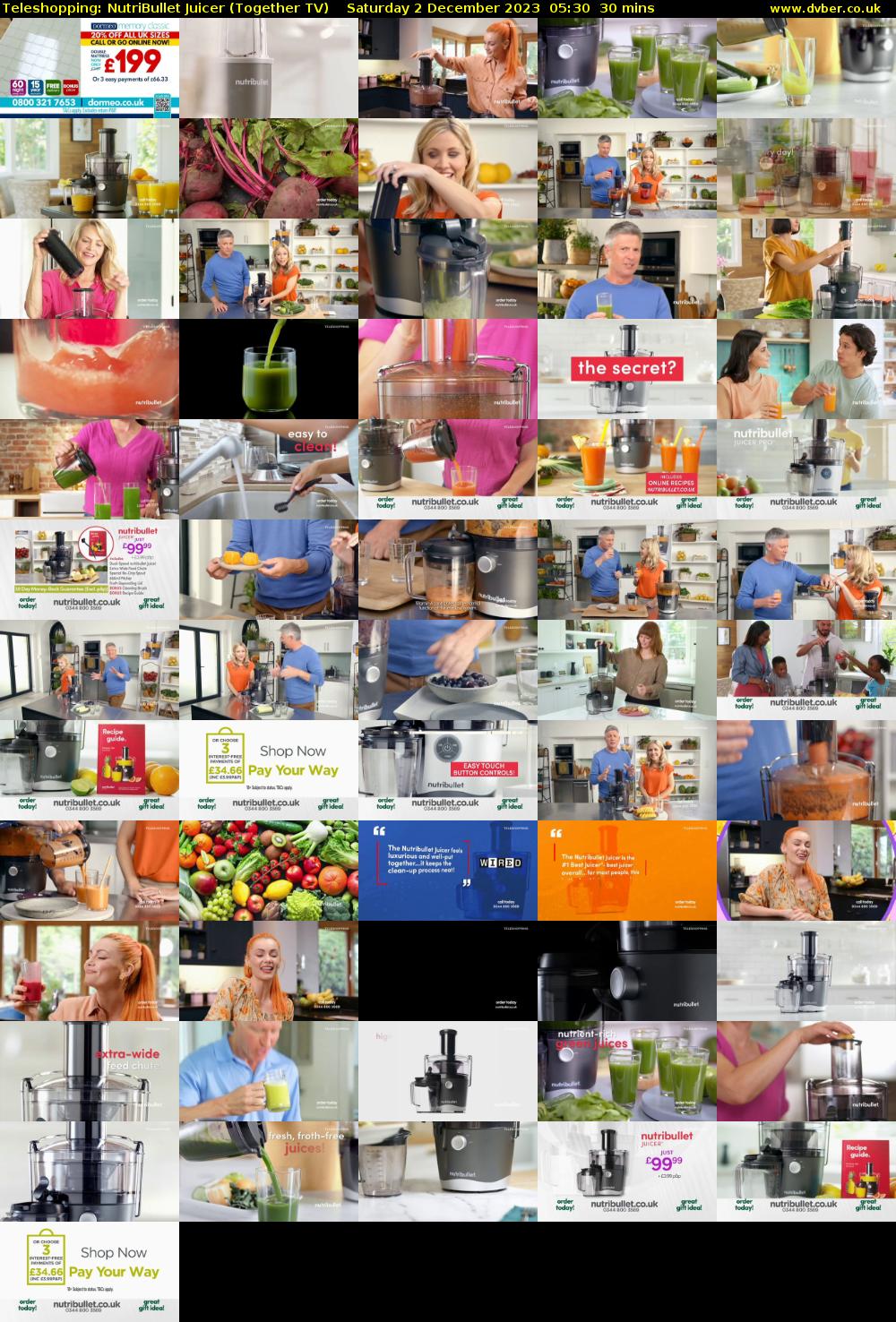 Teleshopping: NutriBullet Juicer (Together TV) Saturday 2 December 2023 05:30 - 06:00