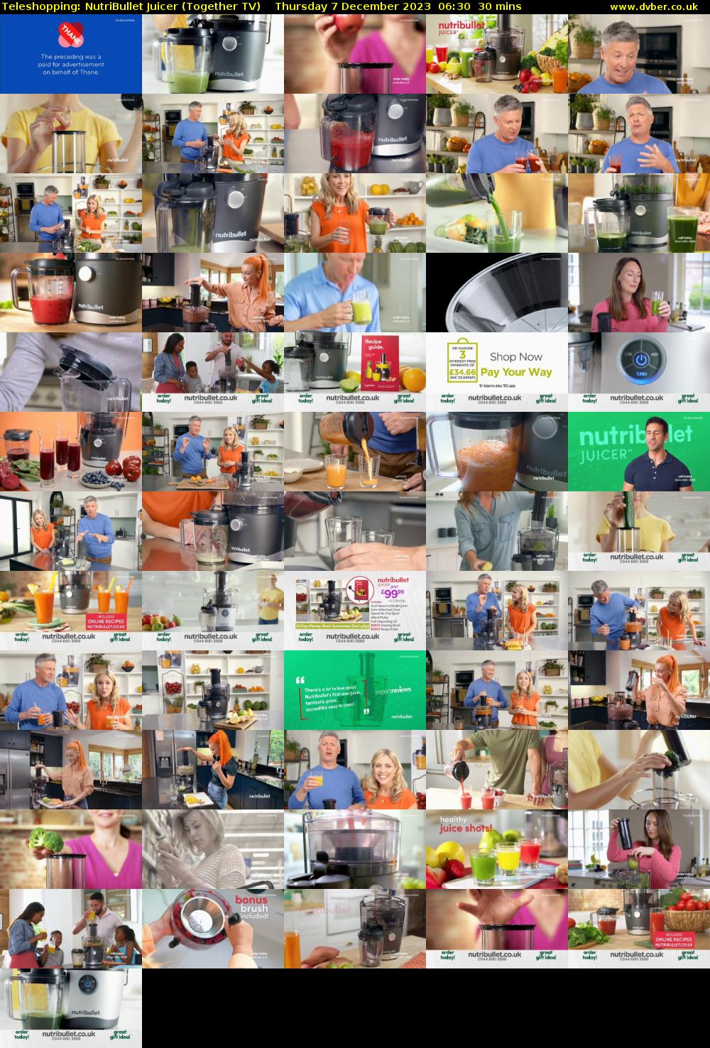 Teleshopping: NutriBullet Juicer (Together TV) Thursday 7 December 2023 06:30 - 07:00