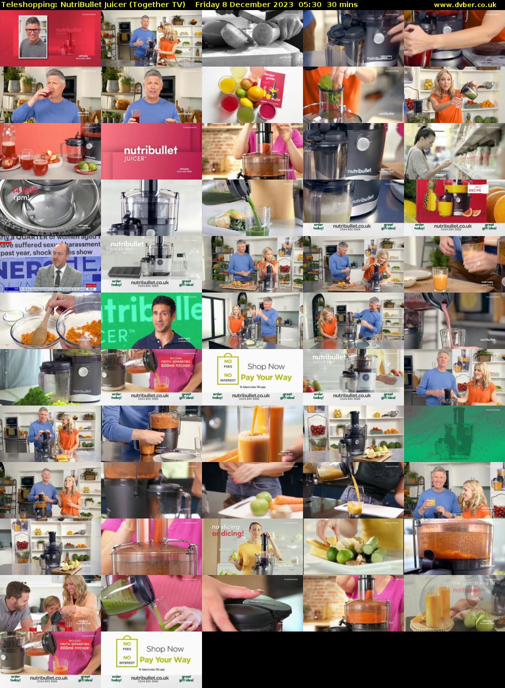 Teleshopping: NutriBullet Juicer (Together TV) Friday 8 December 2023 05:30 - 06:00