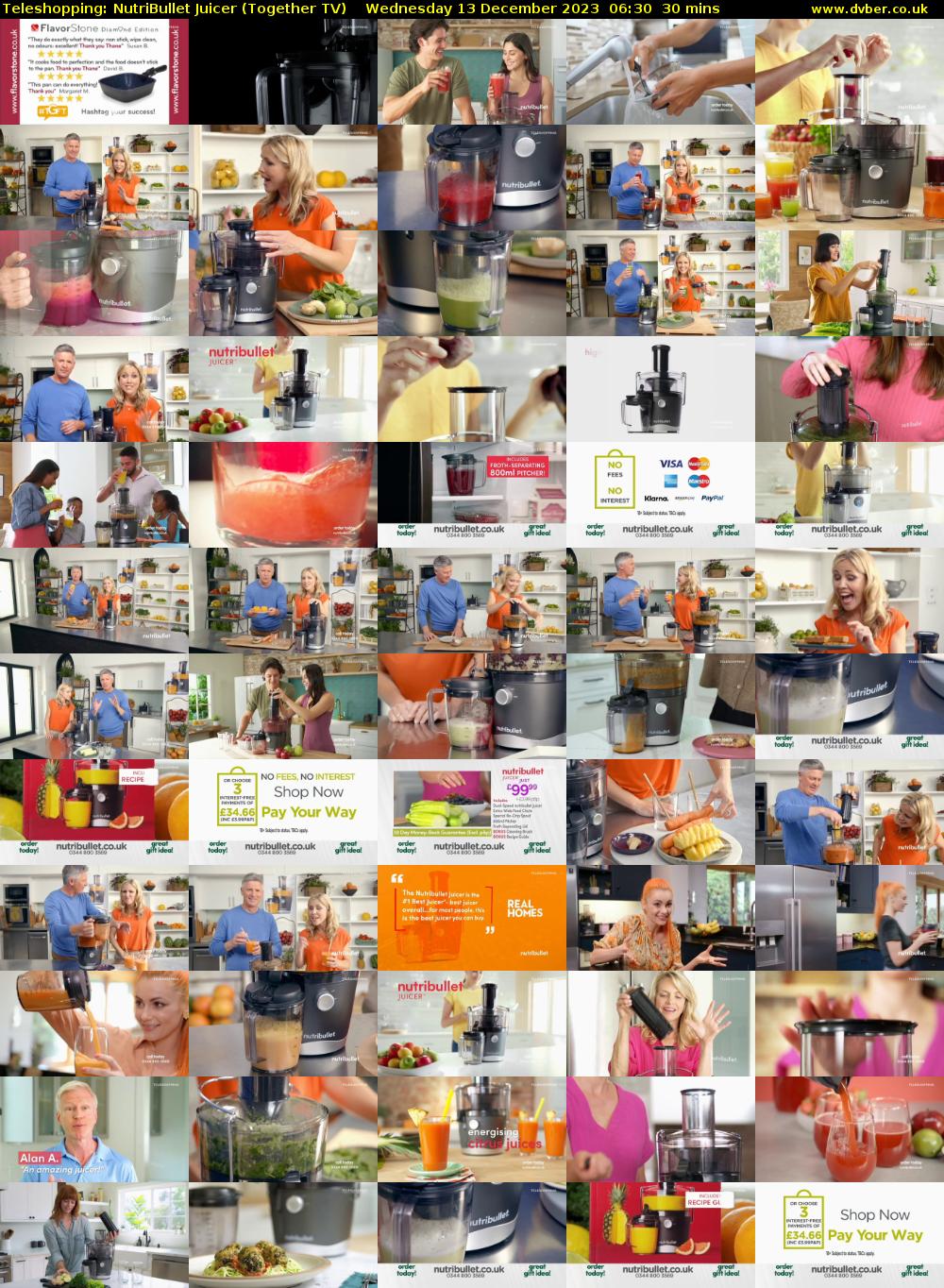 Teleshopping: NutriBullet Juicer (Together TV) Wednesday 13 December 2023 06:30 - 07:00