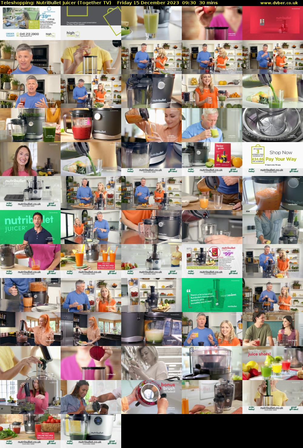 Teleshopping: NutriBullet Juicer (Together TV) Friday 15 December 2023 09:30 - 10:00