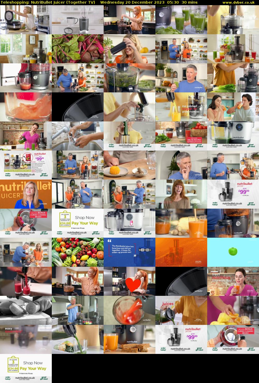 Teleshopping: NutriBullet Juicer (Together TV) Wednesday 20 December 2023 05:30 - 06:00