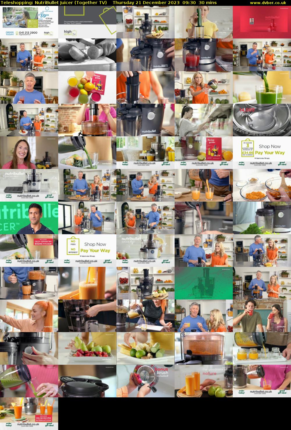 Teleshopping: NutriBullet Juicer (Together TV) Thursday 21 December 2023 09:30 - 10:00