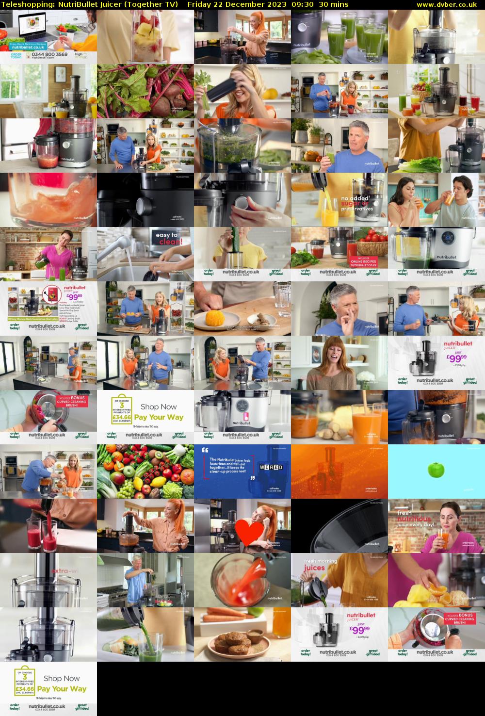 Teleshopping: NutriBullet Juicer (Together TV) Friday 22 December 2023 09:30 - 10:00