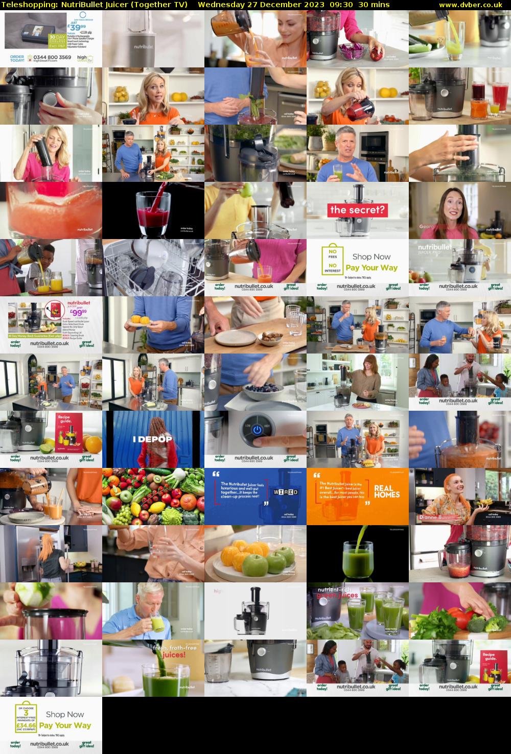 Teleshopping: NutriBullet Juicer (Together TV) Wednesday 27 December 2023 09:30 - 10:00