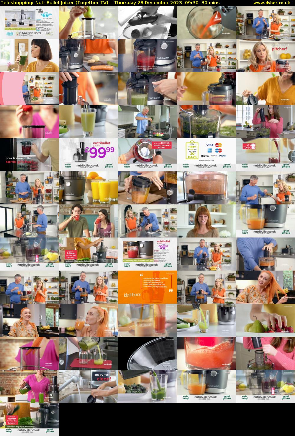 Teleshopping: NutriBullet Juicer (Together TV) Thursday 28 December 2023 09:30 - 10:00