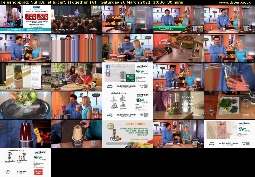 Teleshopping: NutriBullet Juicer5 (Together TV) Saturday 26 March 2022 10:30 - 11:00