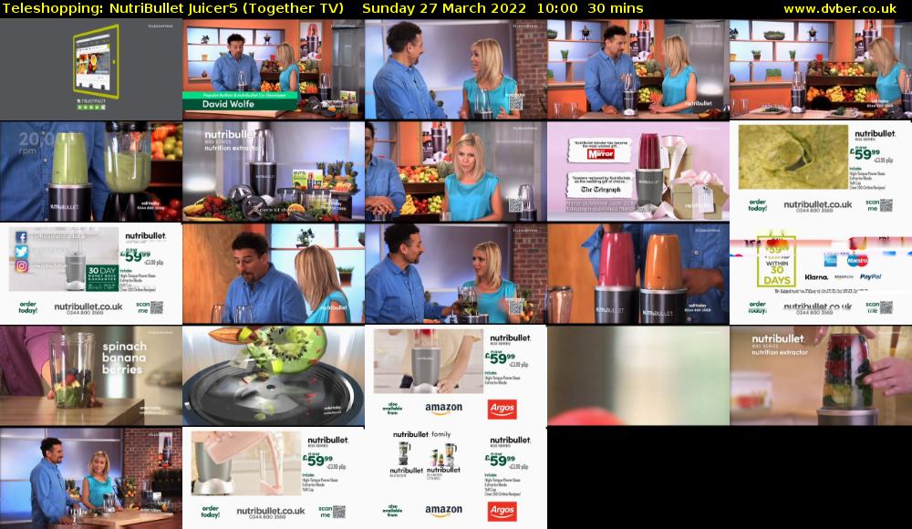 Teleshopping: NutriBullet Juicer5 (Together TV) Sunday 27 March 2022 10:00 - 10:30