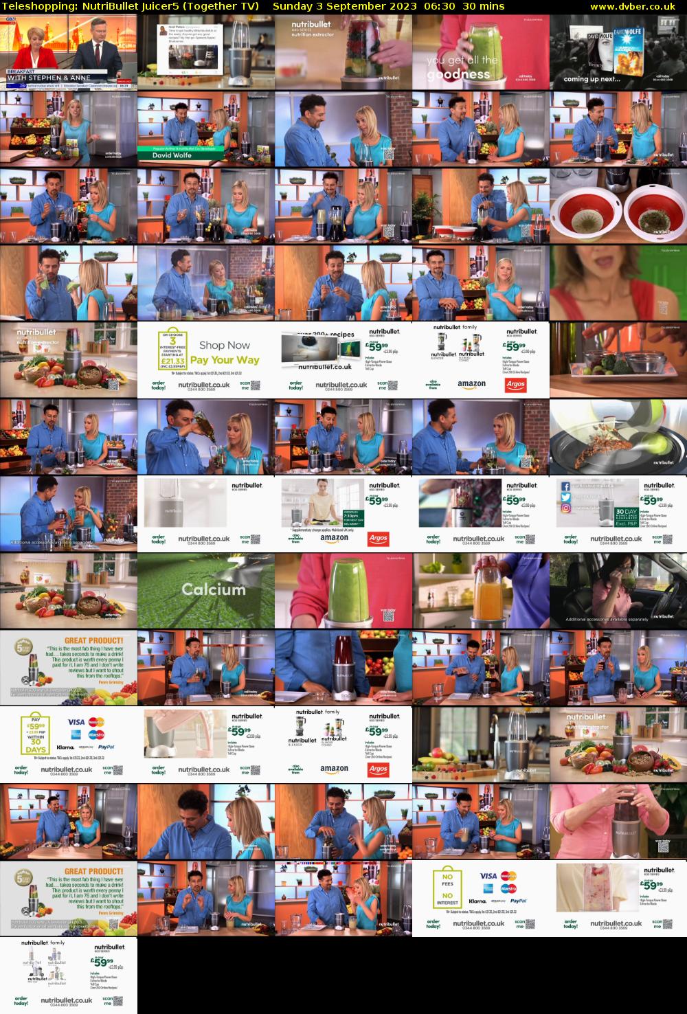 Teleshopping: NutriBullet Juicer5 (Together TV) Sunday 3 September 2023 06:30 - 07:00