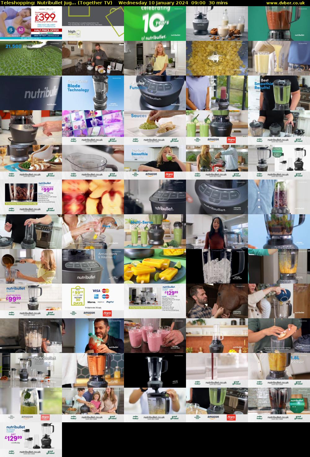 Teleshopping: Nutribullet Jug... (Together TV) Wednesday 10 January 2024 09:00 - 09:30