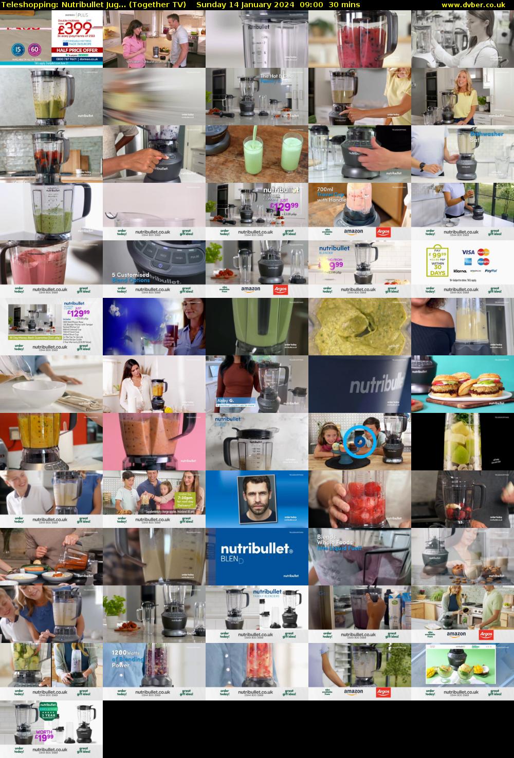 Teleshopping: Nutribullet Jug... (Together TV) Sunday 14 January 2024 09:00 - 09:30