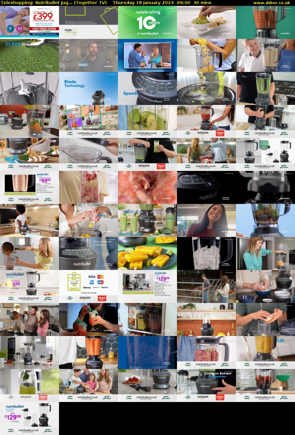 Teleshopping: Nutribullet Jug... (Together TV) Thursday 18 January 2024 09:00 - 09:30