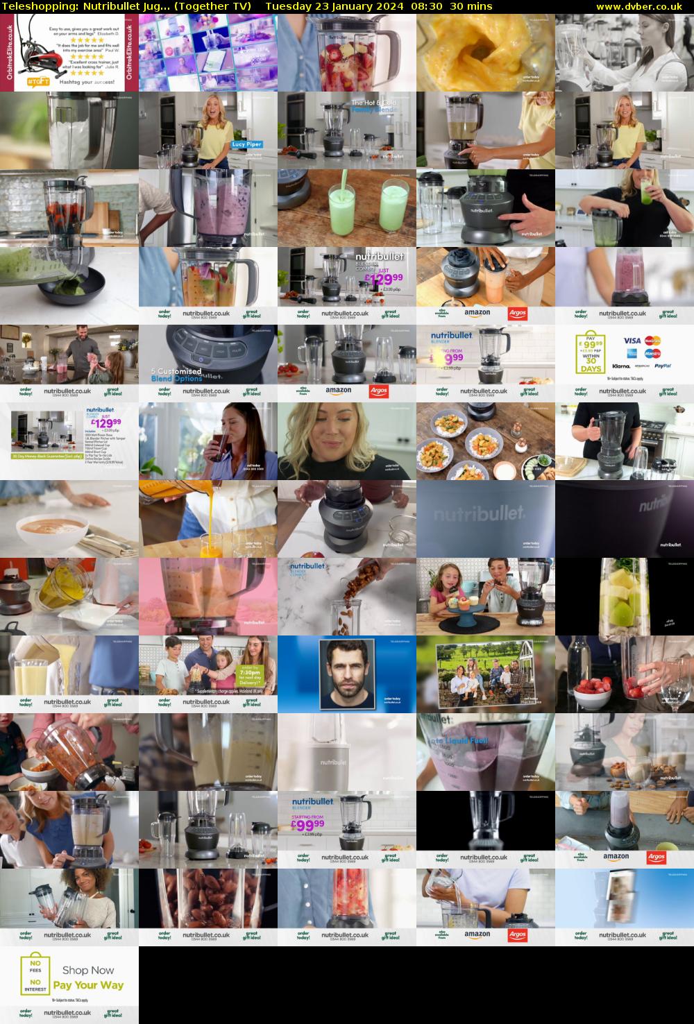 Teleshopping: Nutribullet Jug... (Together TV) Tuesday 23 January 2024 08:30 - 09:00