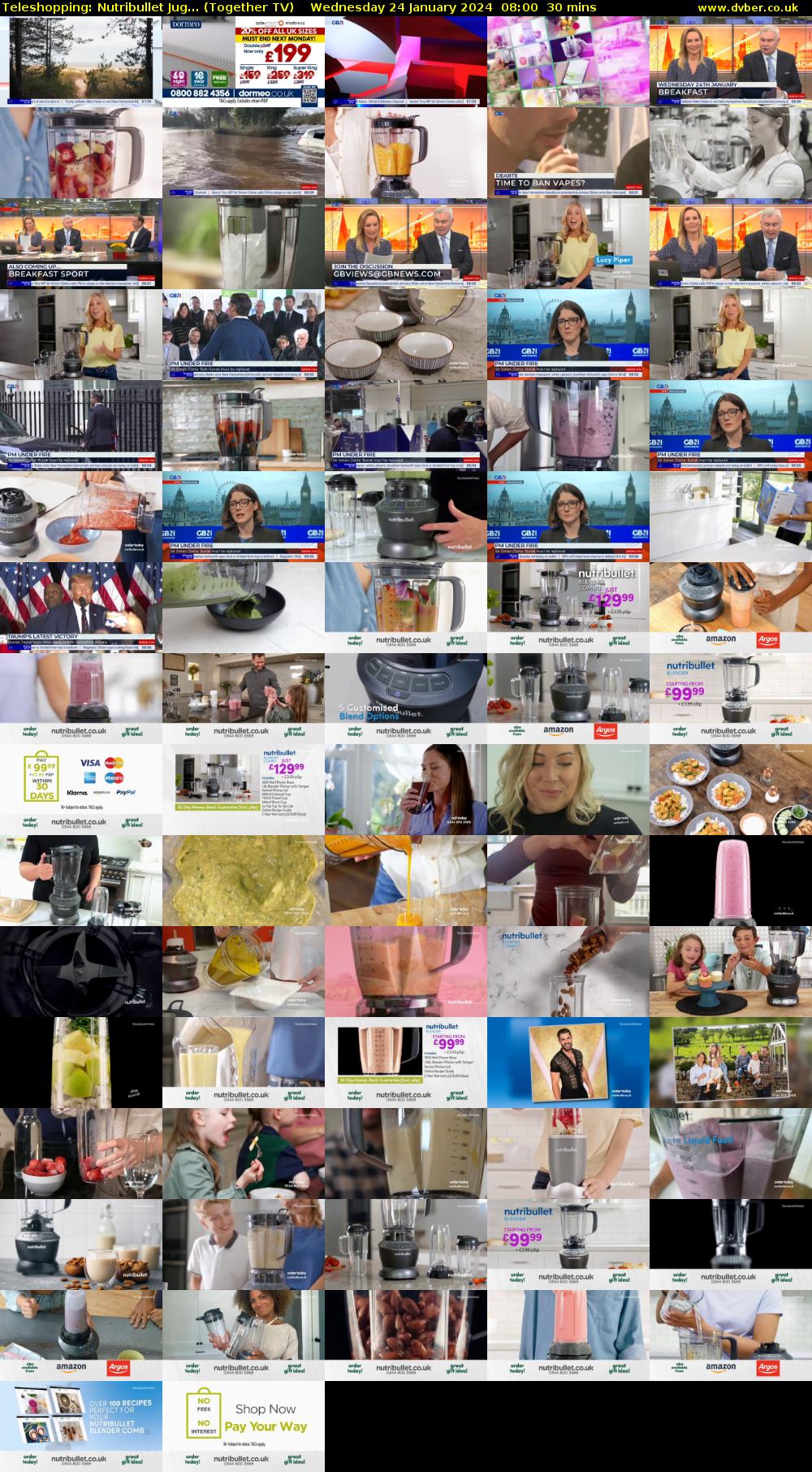 Teleshopping: Nutribullet Jug... (Together TV) Wednesday 24 January 2024 08:00 - 08:30