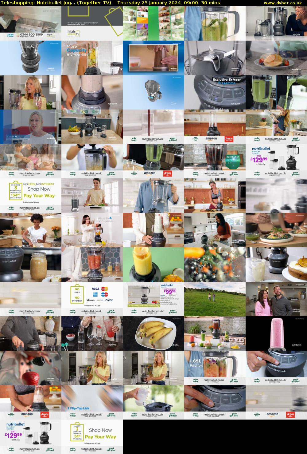 Teleshopping: Nutribullet Jug... (Together TV) Thursday 25 January 2024 09:00 - 09:30