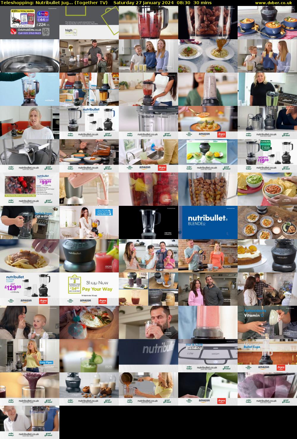 Teleshopping: Nutribullet Jug... (Together TV) Saturday 27 January 2024 08:30 - 09:00
