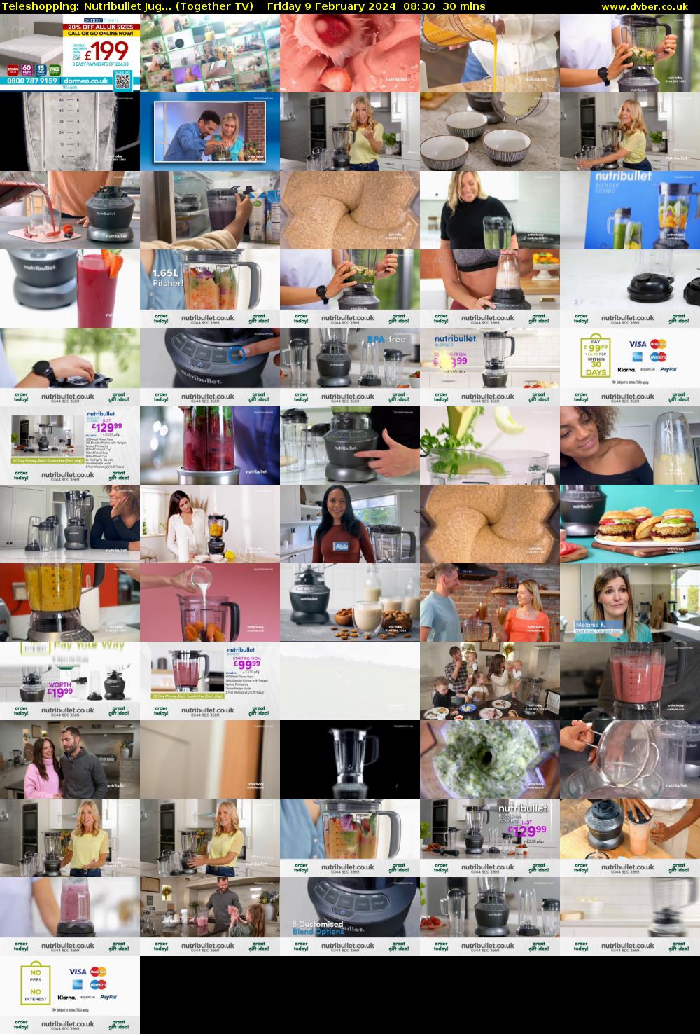 Teleshopping: Nutribullet Jug... (Together TV) Friday 9 February 2024 08:30 - 09:00