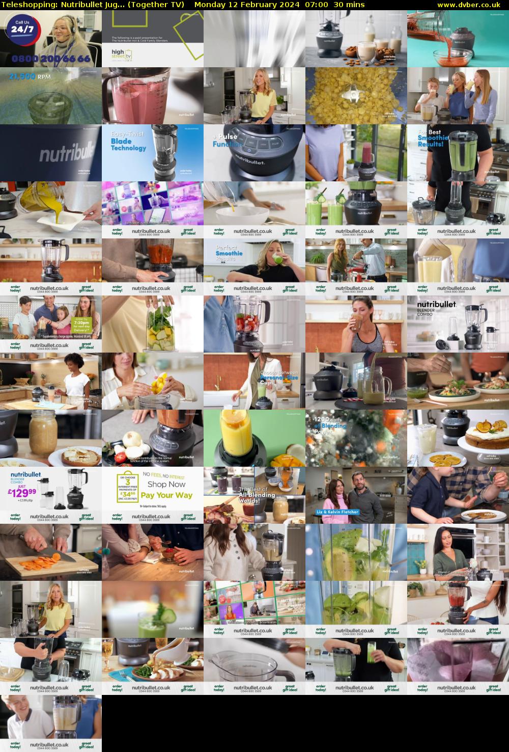 Teleshopping: Nutribullet Jug... (Together TV) Monday 12 February 2024 07:00 - 07:30