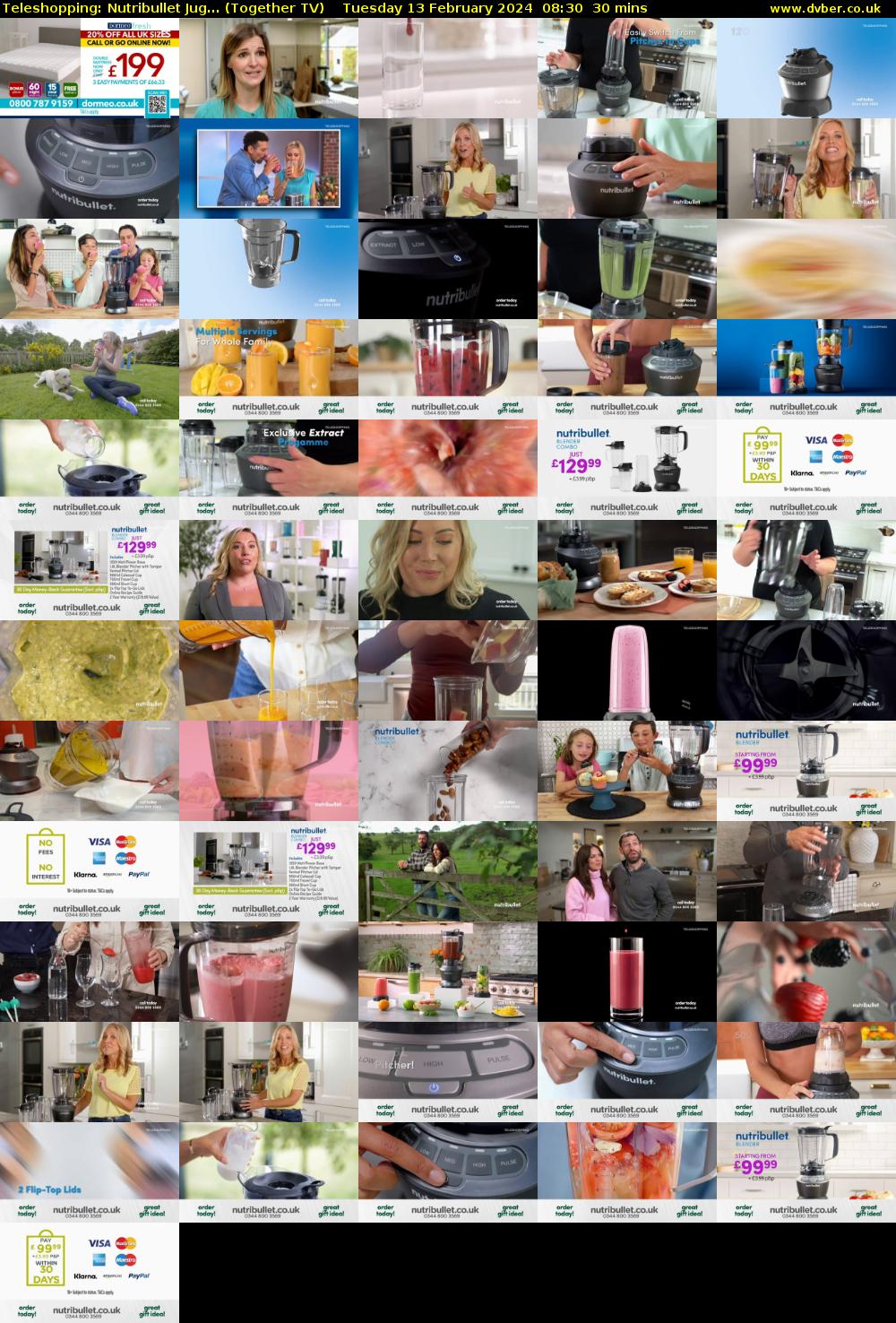 Teleshopping: Nutribullet Jug... (Together TV) Tuesday 13 February 2024 08:30 - 09:00