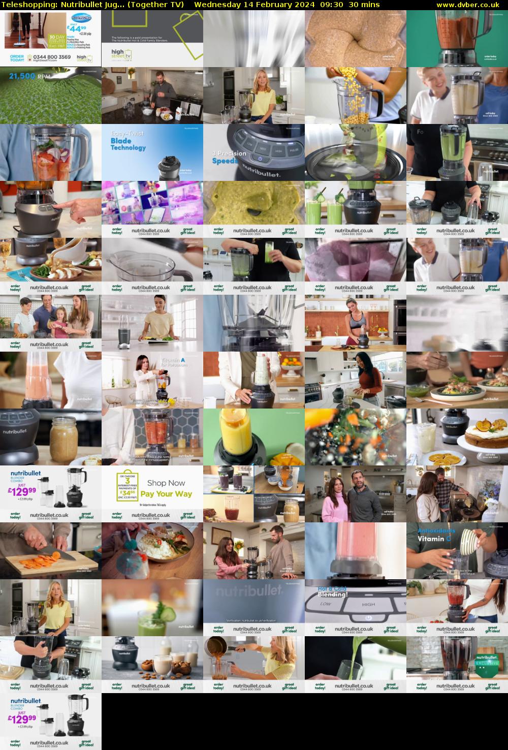 Teleshopping: Nutribullet Jug... (Together TV) Wednesday 14 February 2024 09:30 - 10:00