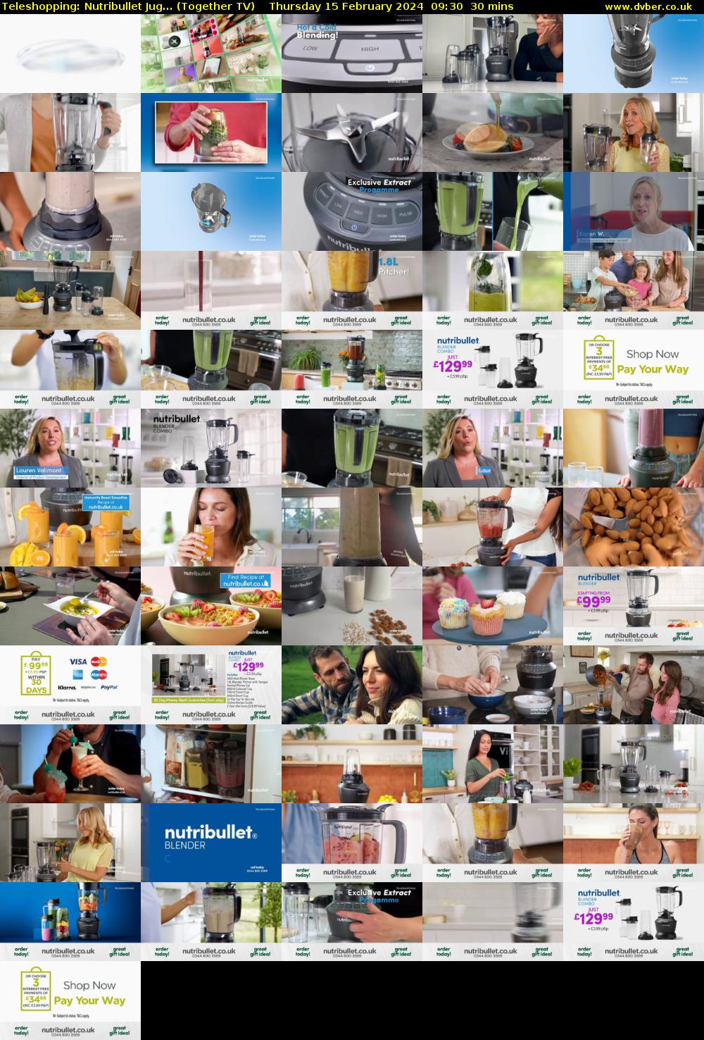 Teleshopping: Nutribullet Jug... (Together TV) Thursday 15 February 2024 09:30 - 10:00