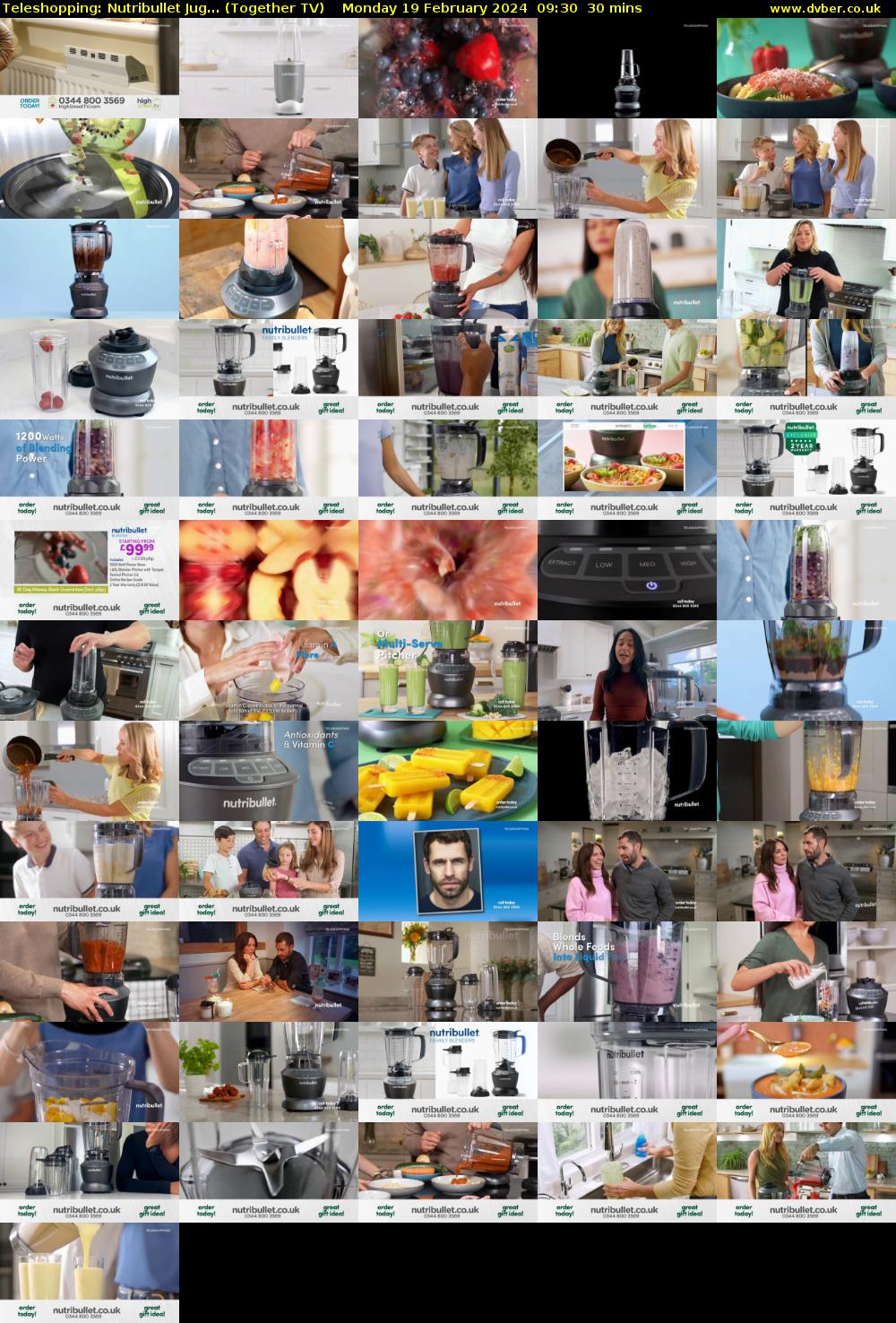 Teleshopping: Nutribullet Jug... (Together TV) Monday 19 February 2024 09:30 - 10:00