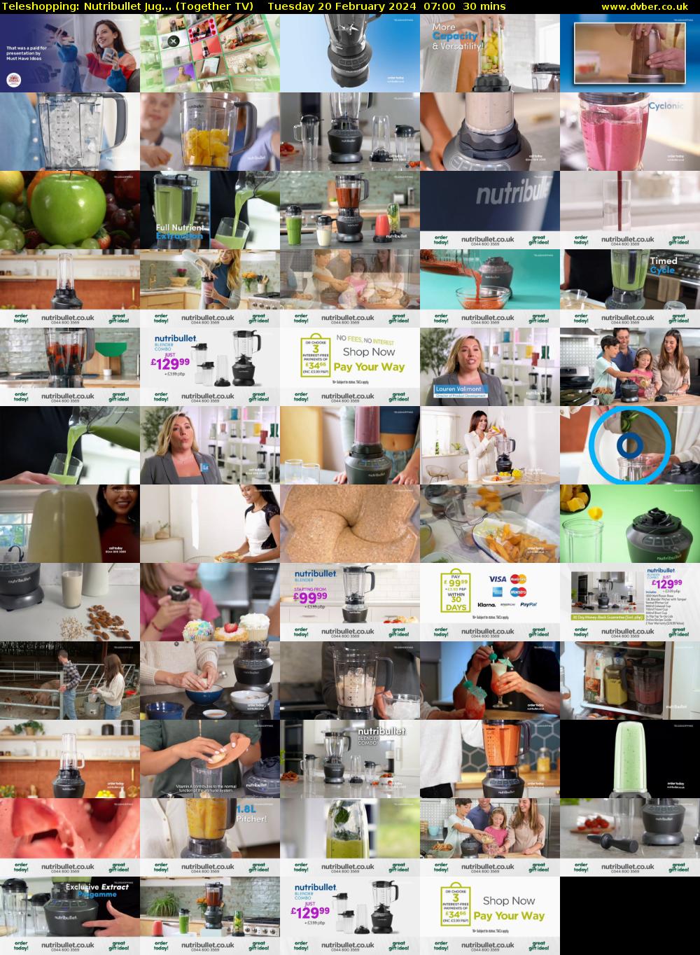 Teleshopping: Nutribullet Jug... (Together TV) Tuesday 20 February 2024 07:00 - 07:30