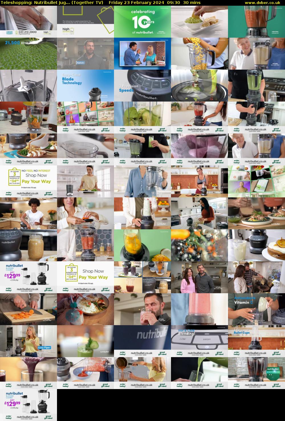 Teleshopping: Nutribullet Jug... (Together TV) Friday 23 February 2024 09:30 - 10:00