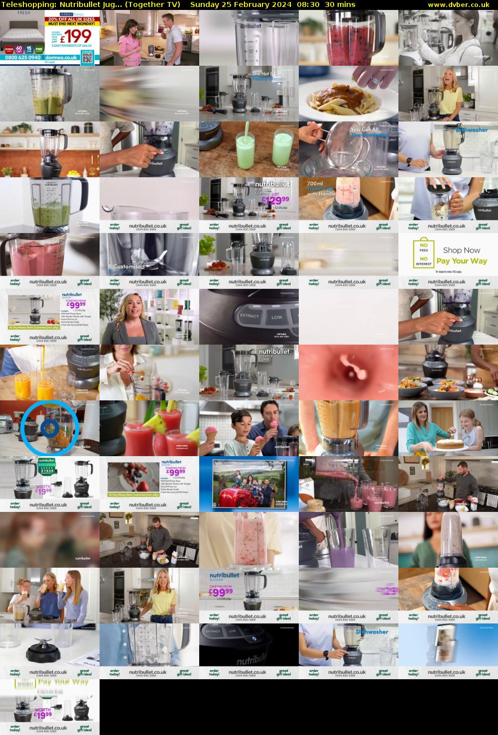 Teleshopping: Nutribullet Jug... (Together TV) Sunday 25 February 2024 08:30 - 09:00