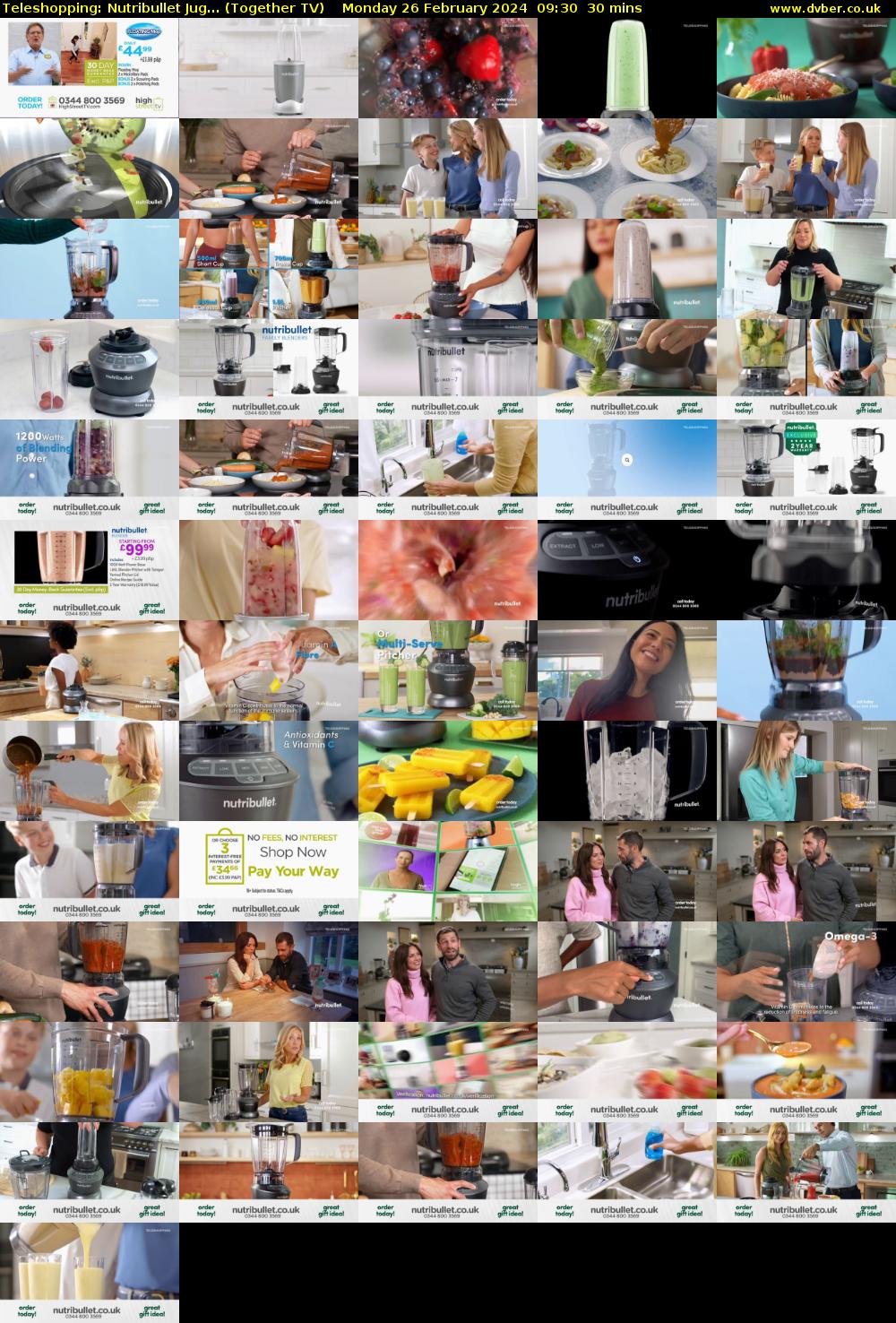 Teleshopping: Nutribullet Jug... (Together TV) Monday 26 February 2024 09:30 - 10:00