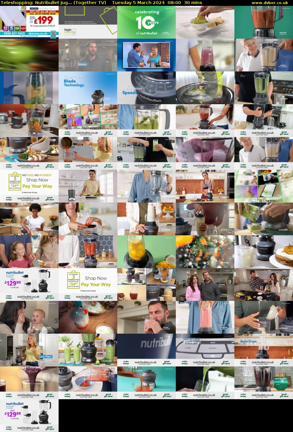 Teleshopping: Nutribullet Jug... (Together TV) Tuesday 5 March 2024 08:00 - 08:30