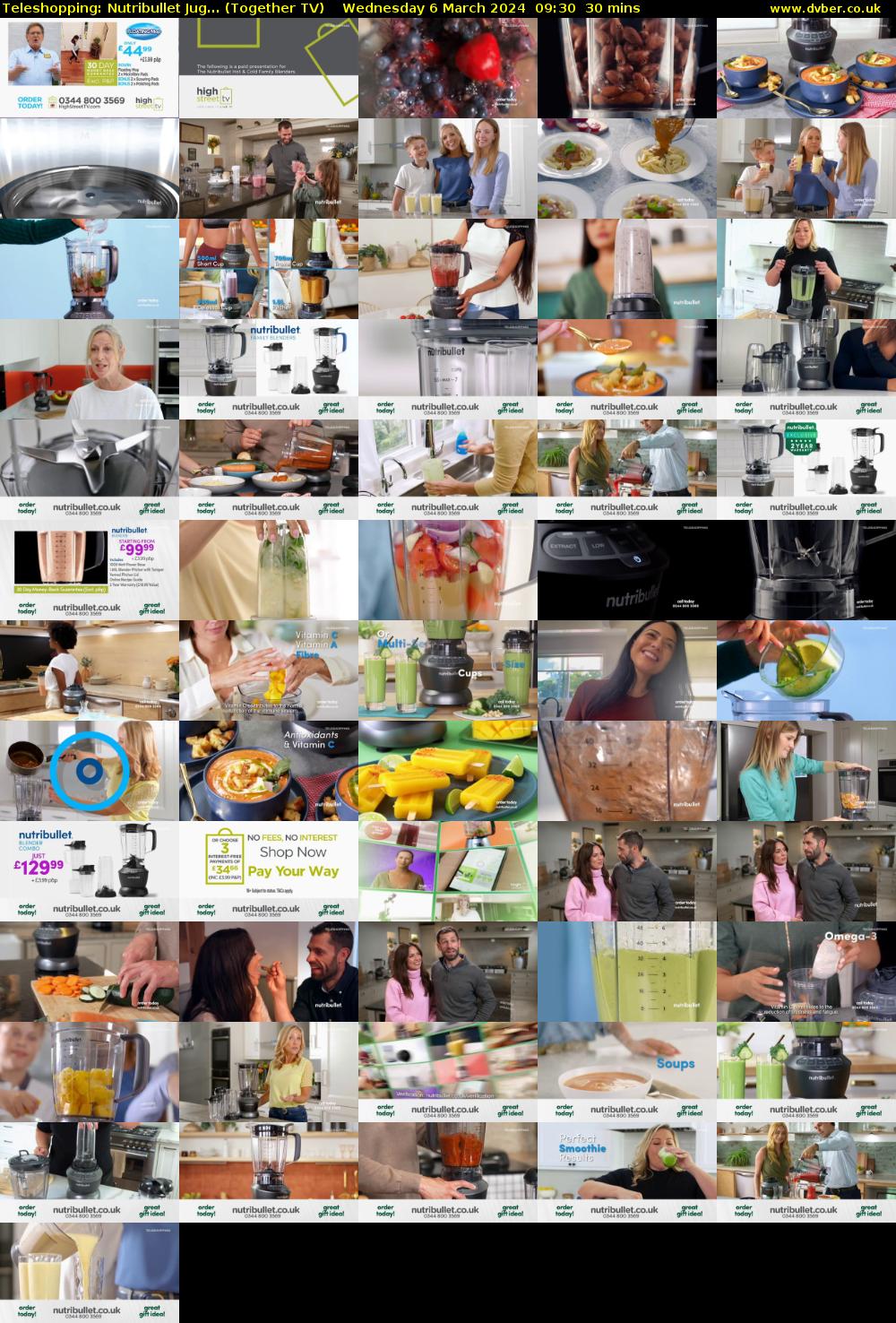 Teleshopping: Nutribullet Jug... (Together TV) Wednesday 6 March 2024 09:30 - 10:00