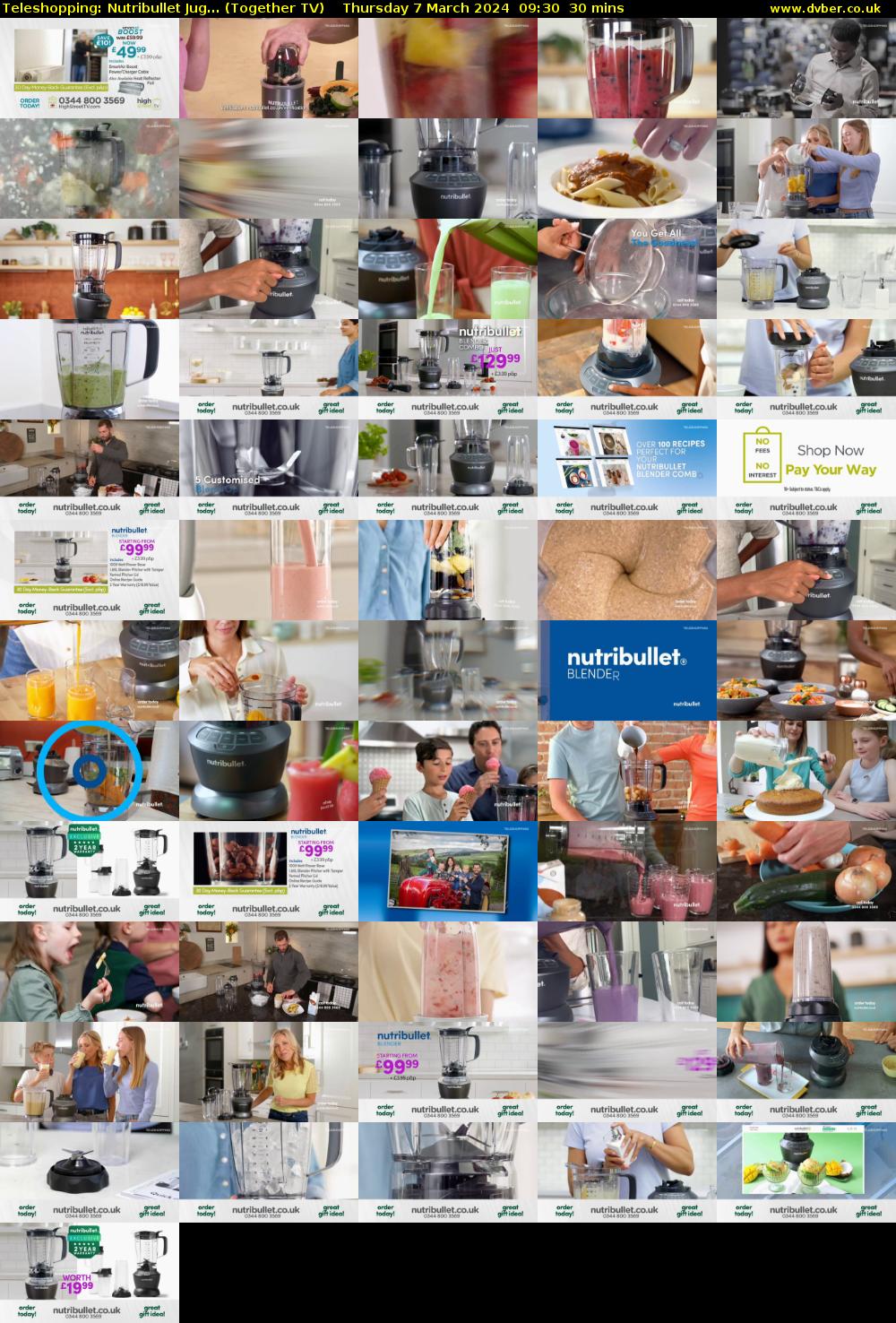 Teleshopping: Nutribullet Jug... (Together TV) Thursday 7 March 2024 09:30 - 10:00