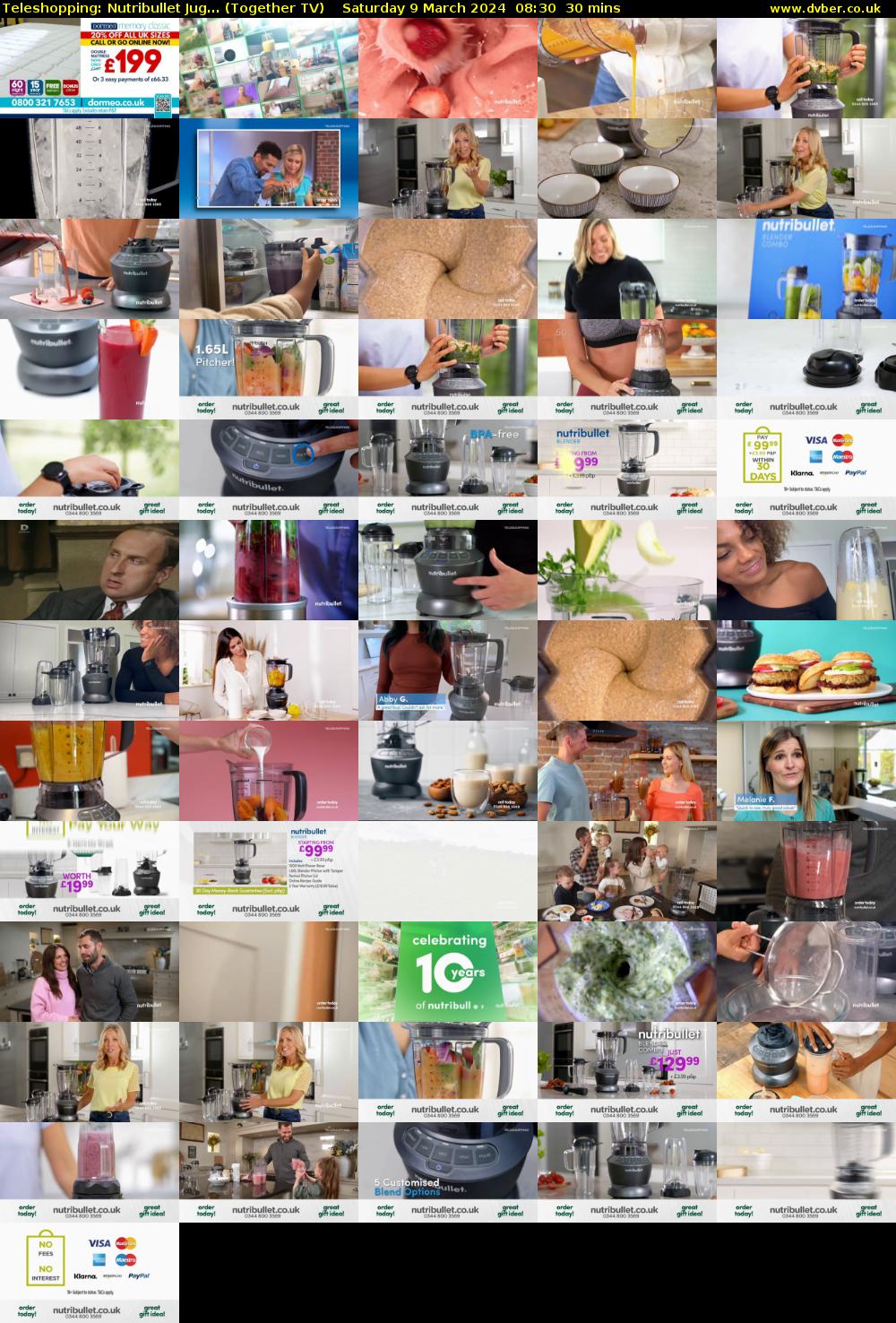 Teleshopping: Nutribullet Jug... (Together TV) Saturday 9 March 2024 08:30 - 09:00