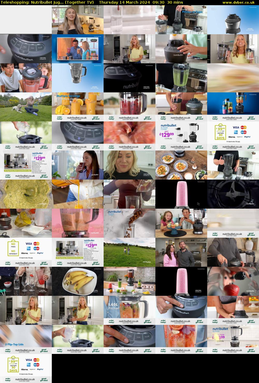 Teleshopping: Nutribullet Jug... (Together TV) Thursday 14 March 2024 09:30 - 10:00