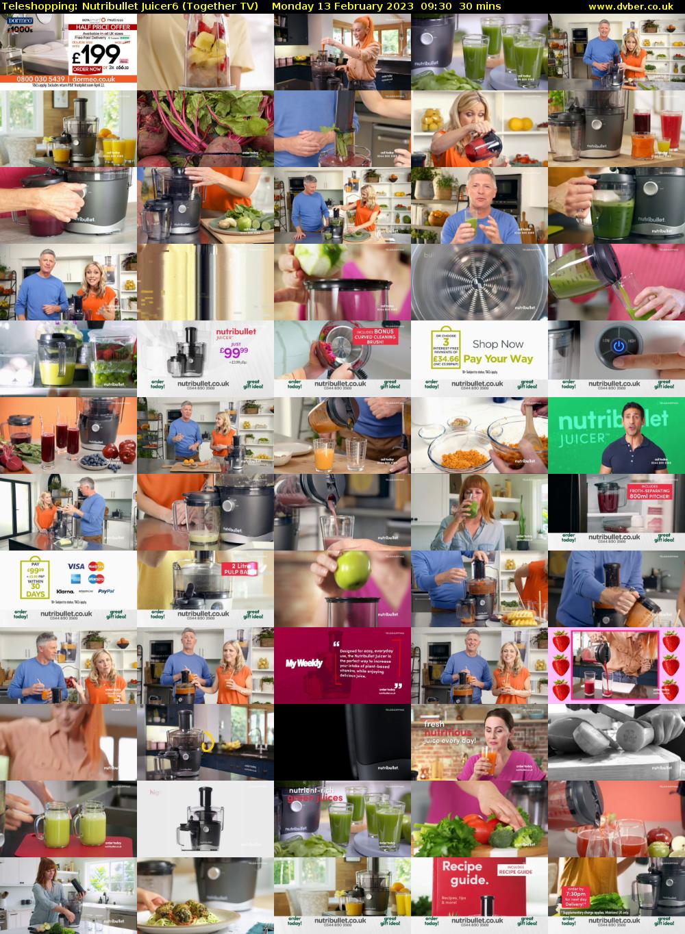 Teleshopping: Nutribullet Juicer6 (Together TV) Monday 13 February 2023 09:30 - 10:00
