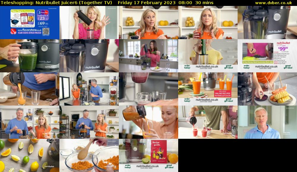 Teleshopping: Nutribullet Juicer6 (Together TV) Friday 17 February 2023 08:00 - 08:30