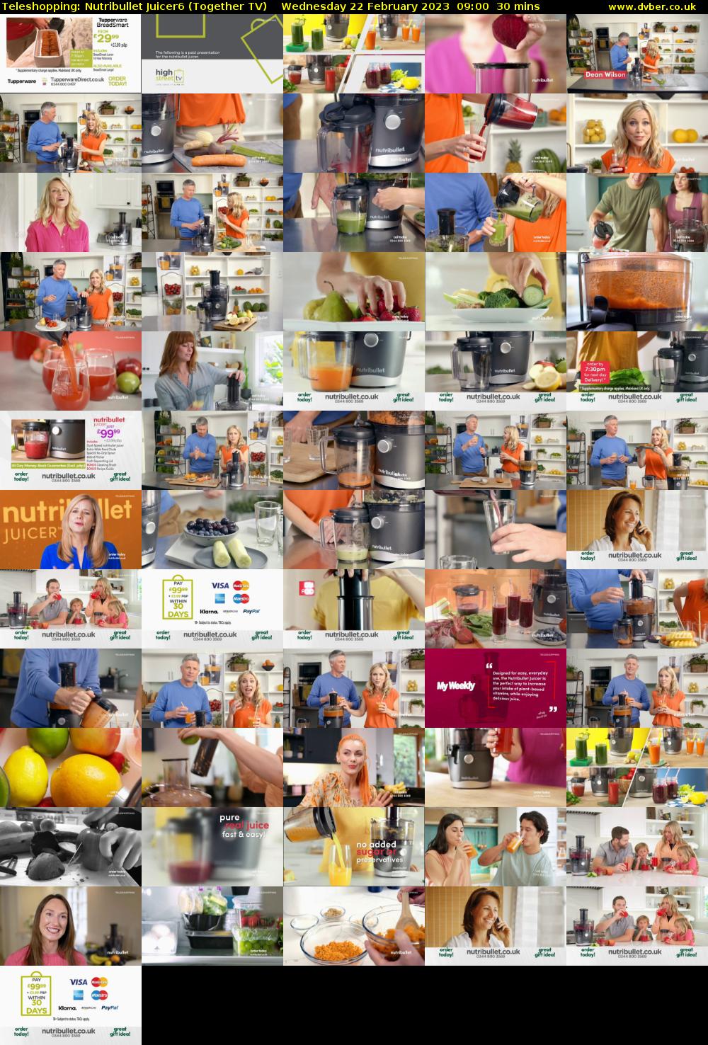 Teleshopping: Nutribullet Juicer6 (Together TV) Wednesday 22 February 2023 09:00 - 09:30