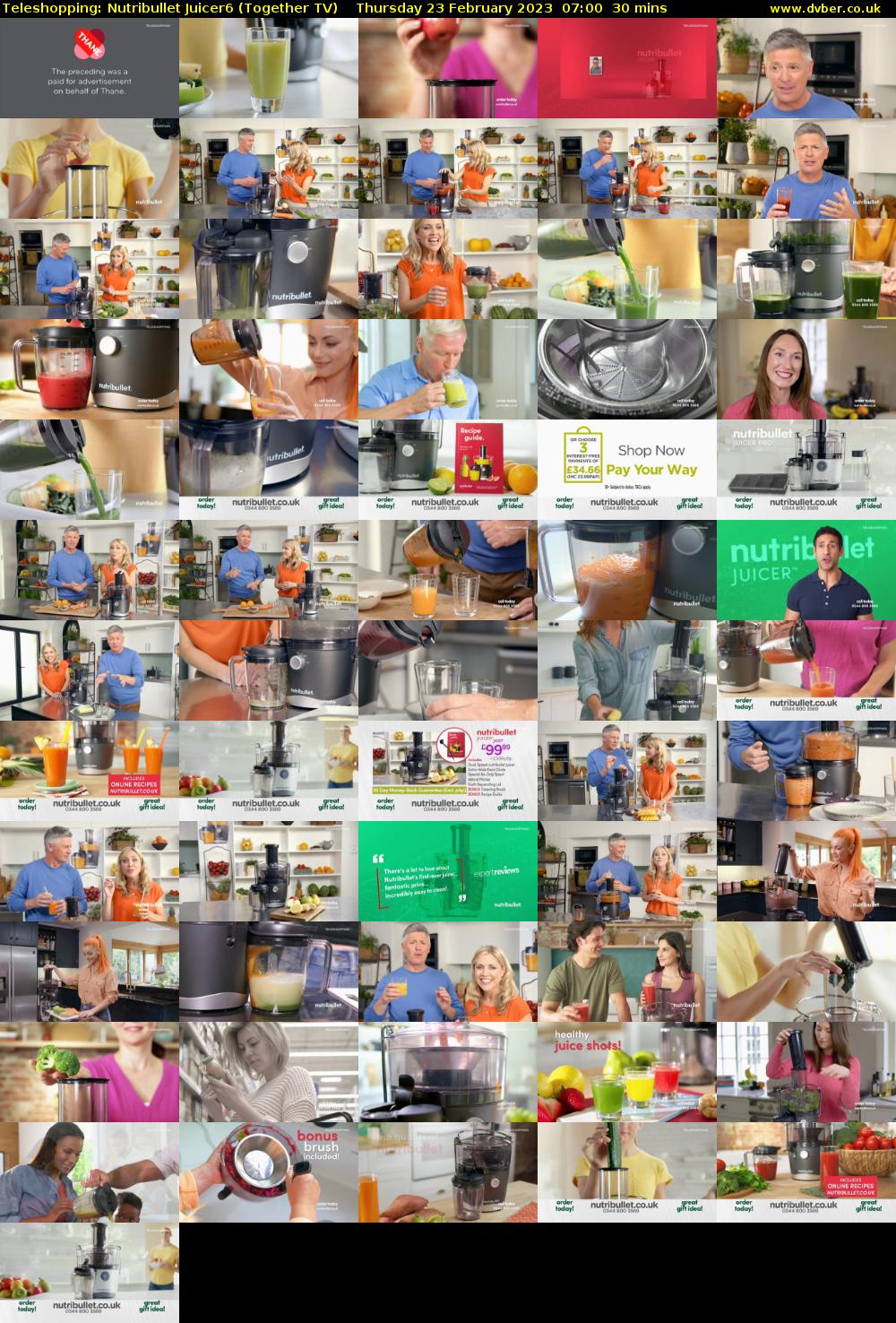 Teleshopping: Nutribullet Juicer6 (Together TV) Thursday 23 February 2023 07:00 - 07:30