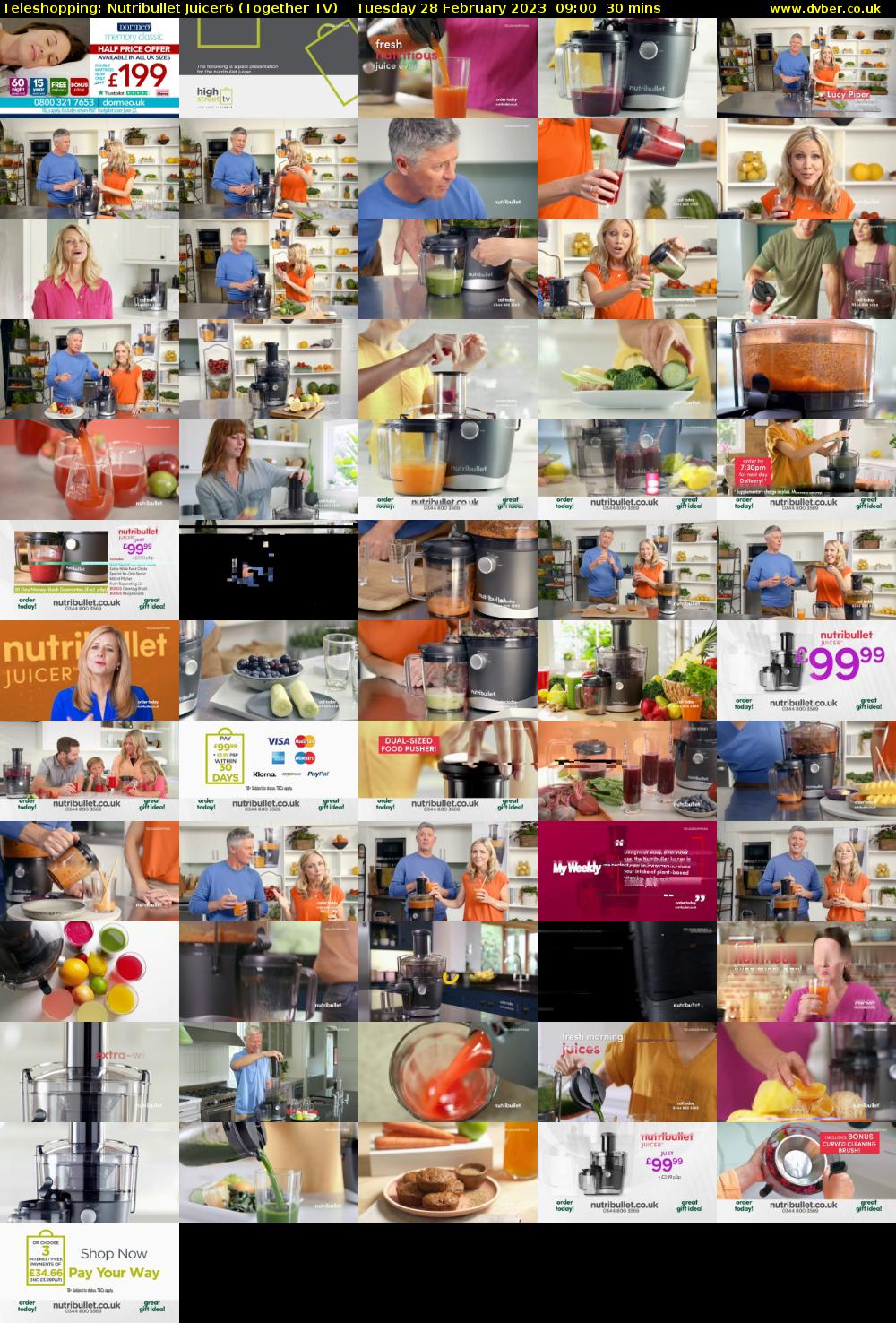 Teleshopping: Nutribullet Juicer6 (Together TV) Tuesday 28 February 2023 09:00 - 09:30