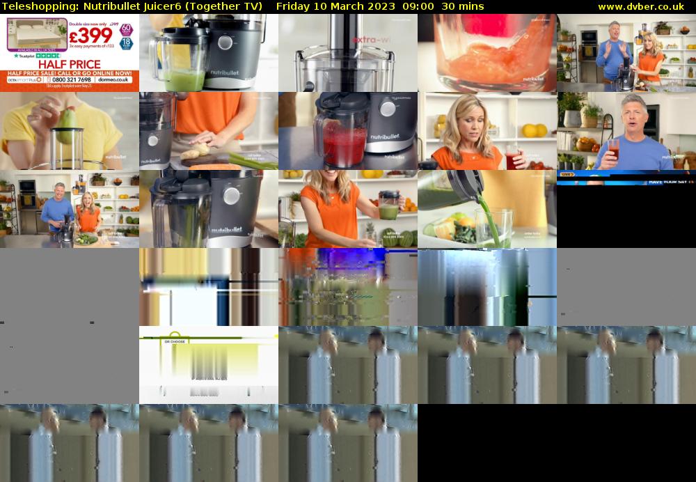 Teleshopping: Nutribullet Juicer6 (Together TV) Friday 10 March 2023 09:00 - 09:30
