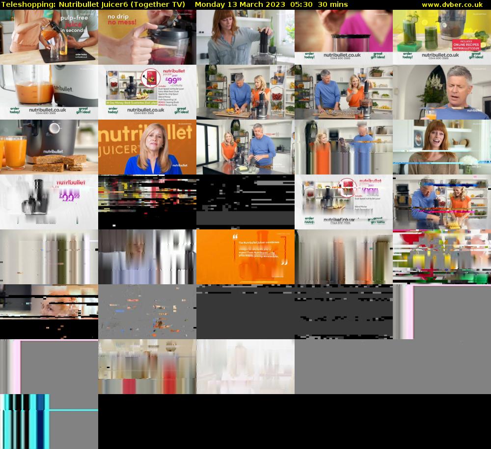 Teleshopping: Nutribullet Juicer6 (Together TV) Monday 13 March 2023 05:30 - 06:00