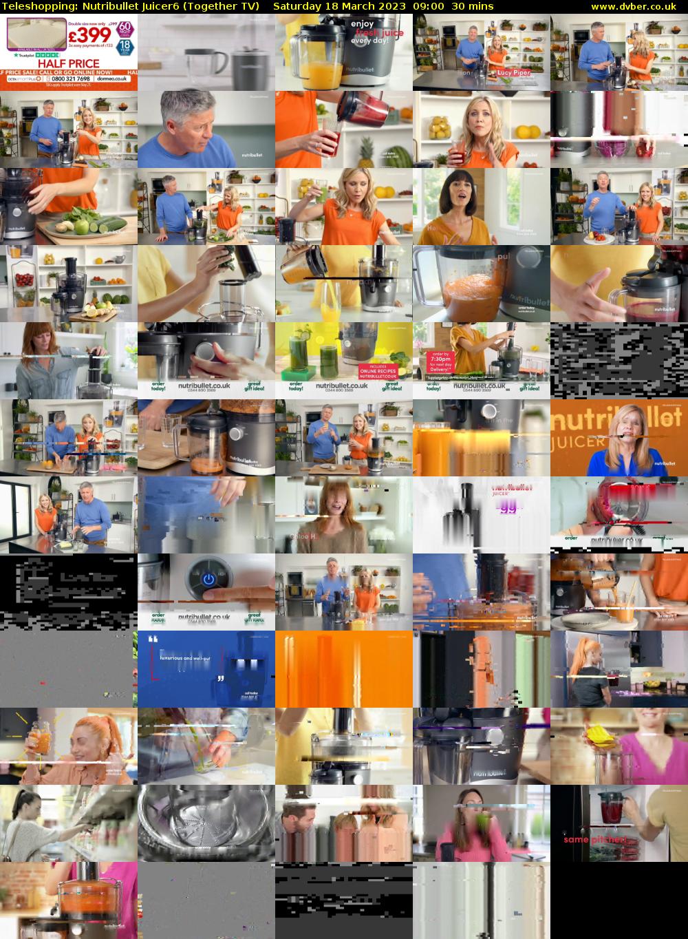 Teleshopping: Nutribullet Juicer6 (Together TV) Saturday 18 March 2023 09:00 - 09:30