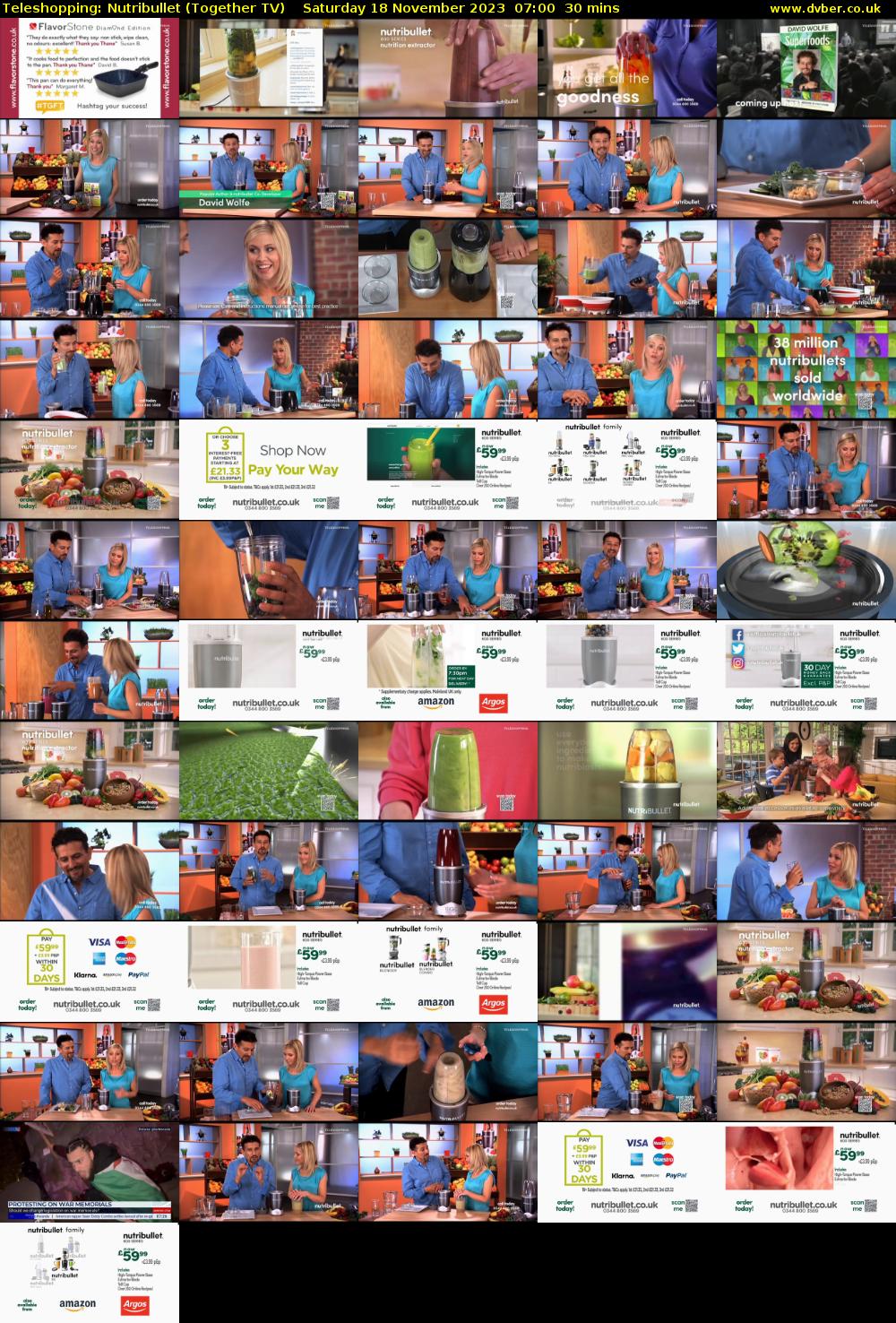 Teleshopping: Nutribullet (Together TV) Saturday 18 November 2023 07:00 - 07:30