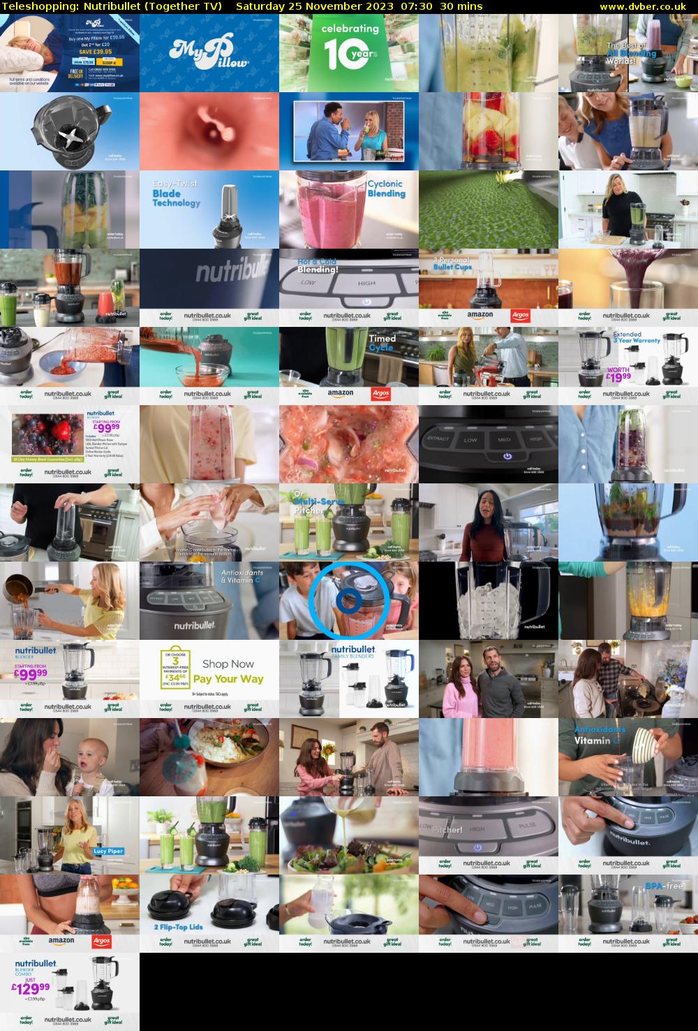 Teleshopping: Nutribullet (Together TV) Saturday 25 November 2023 07:30 - 08:00