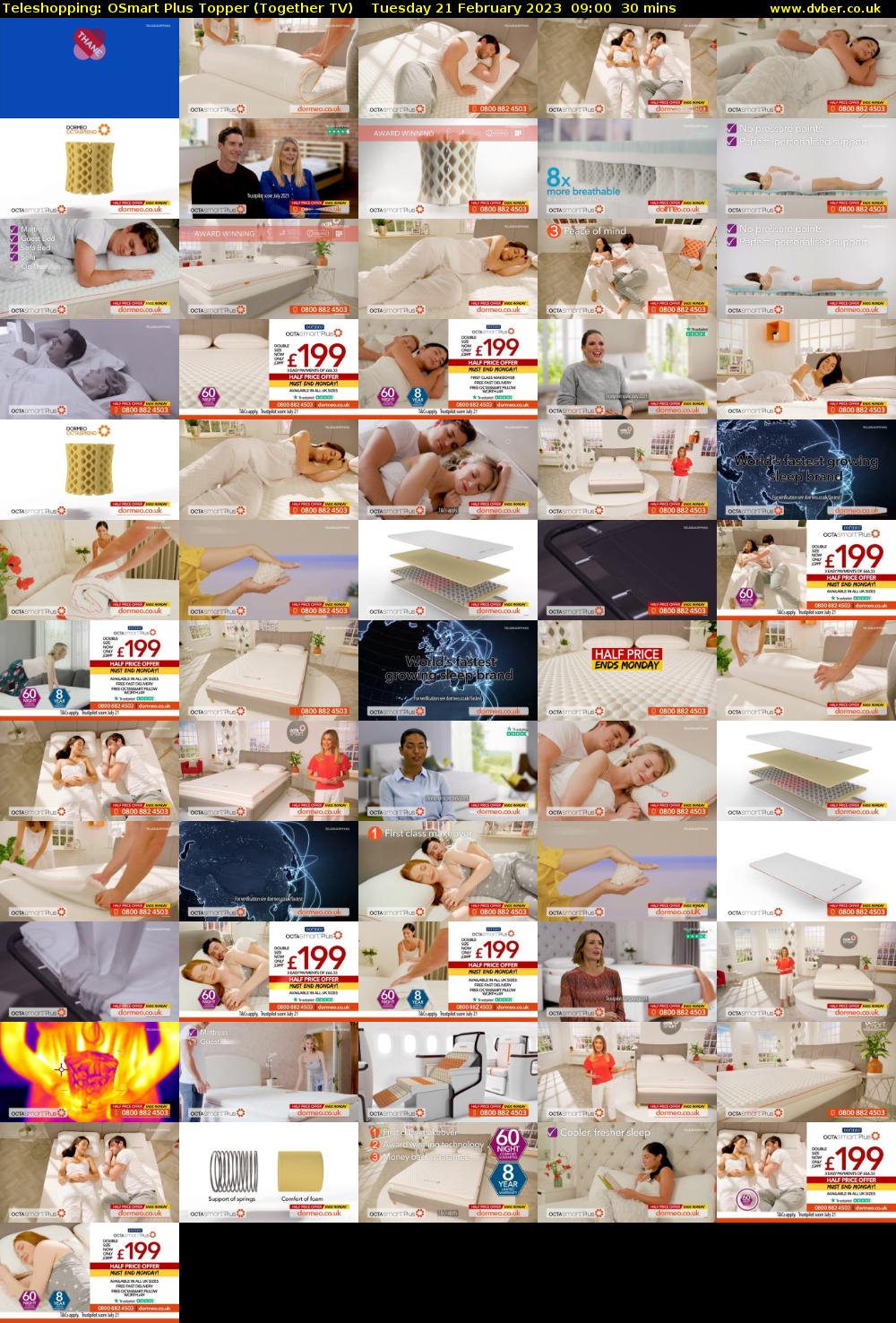 Teleshopping: OSmart Plus Topper (Together TV) Tuesday 21 February 2023 09:00 - 09:30