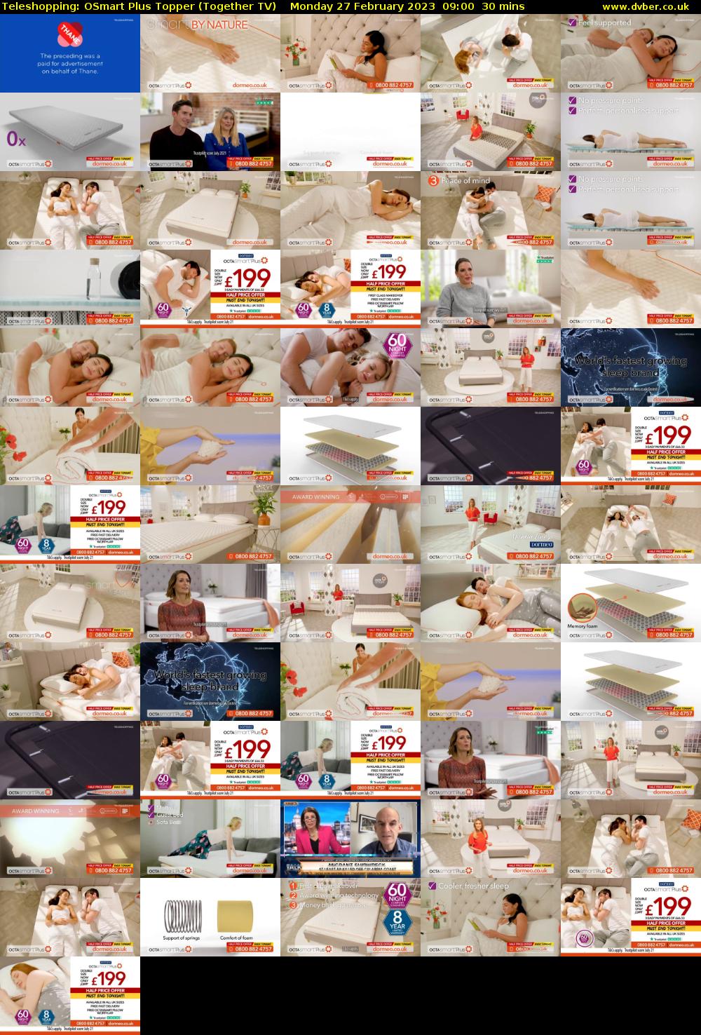 Teleshopping: OSmart Plus Topper (Together TV) Monday 27 February 2023 09:00 - 09:30