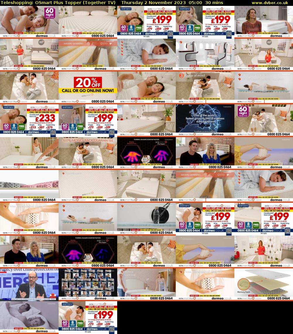 Teleshopping: OSmart Plus Topper (Together TV) Thursday 2 November 2023 05:00 - 05:30